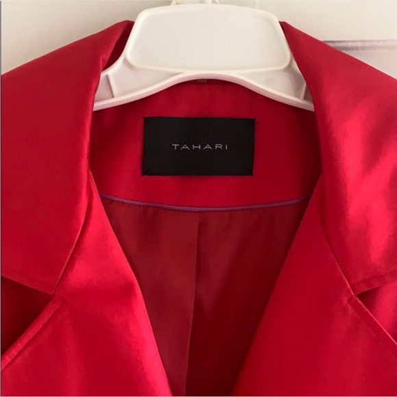 TAHARI Pink Sateen Trench Coat - Picture 6 of 8